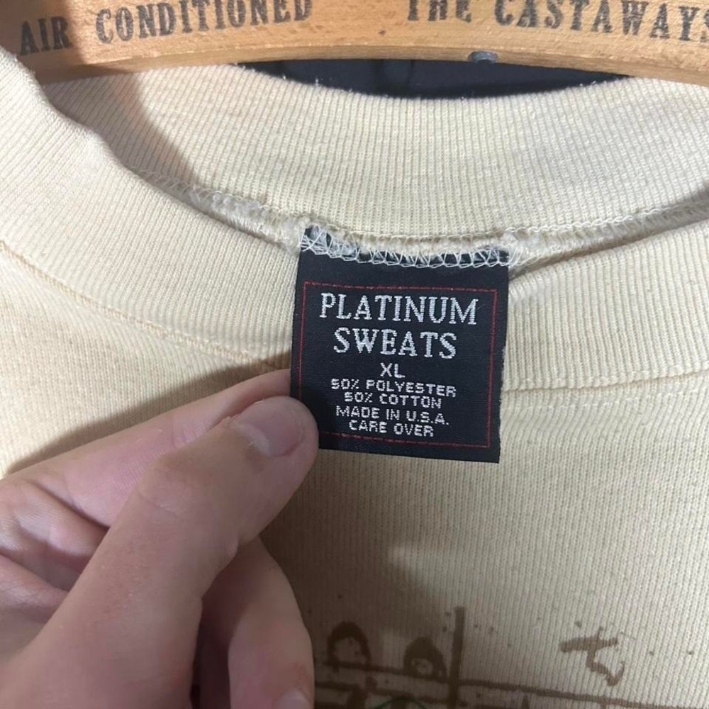 Cream vintage 90s Beethoven Jesus Christ crewneck sweatshirt #music Size XL - Picture 3 of 4